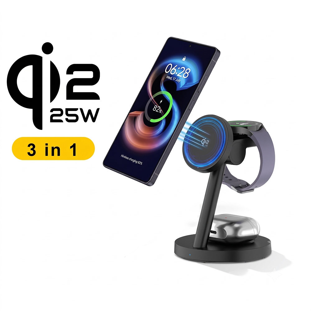 Smart Home Iot - 3in1 Qi2.2 25W Fast Wireless Charging