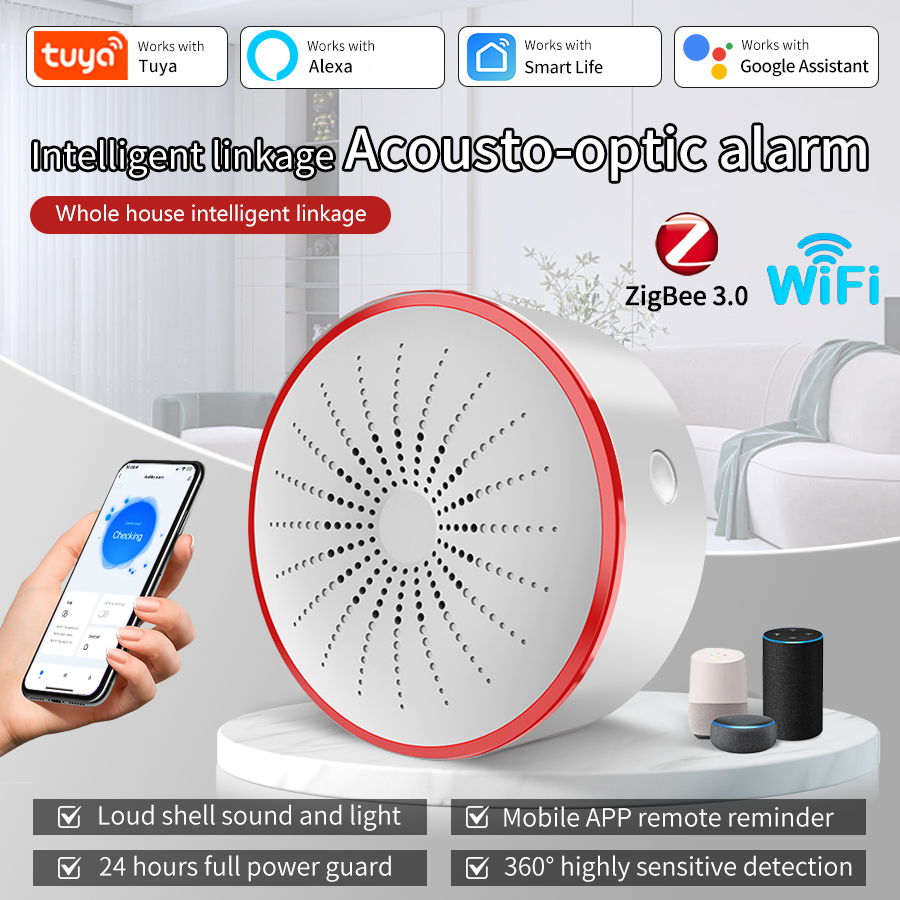 Smart Home Voice Assistant - Tuya WiFi ZigBee Smart Alarm Siren