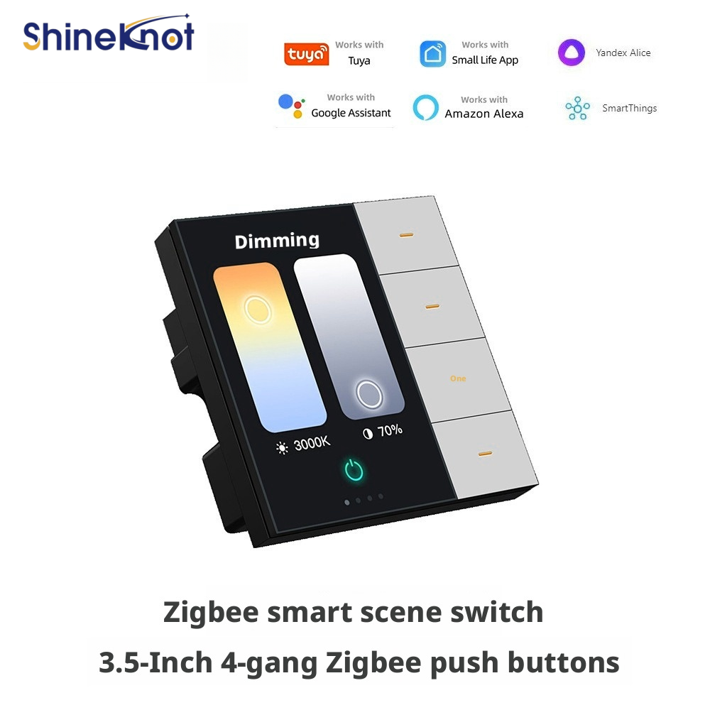 Smart Home Button - Shineknot Tuya 3.5-Inch Screen 4-Digit Smart