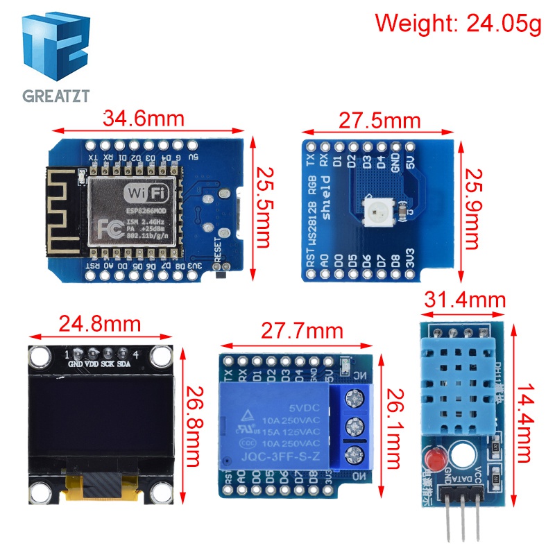WeMos D1 Mini ESP8266 ESP-12F  - đánh giá và giá Smart Home Esp8266