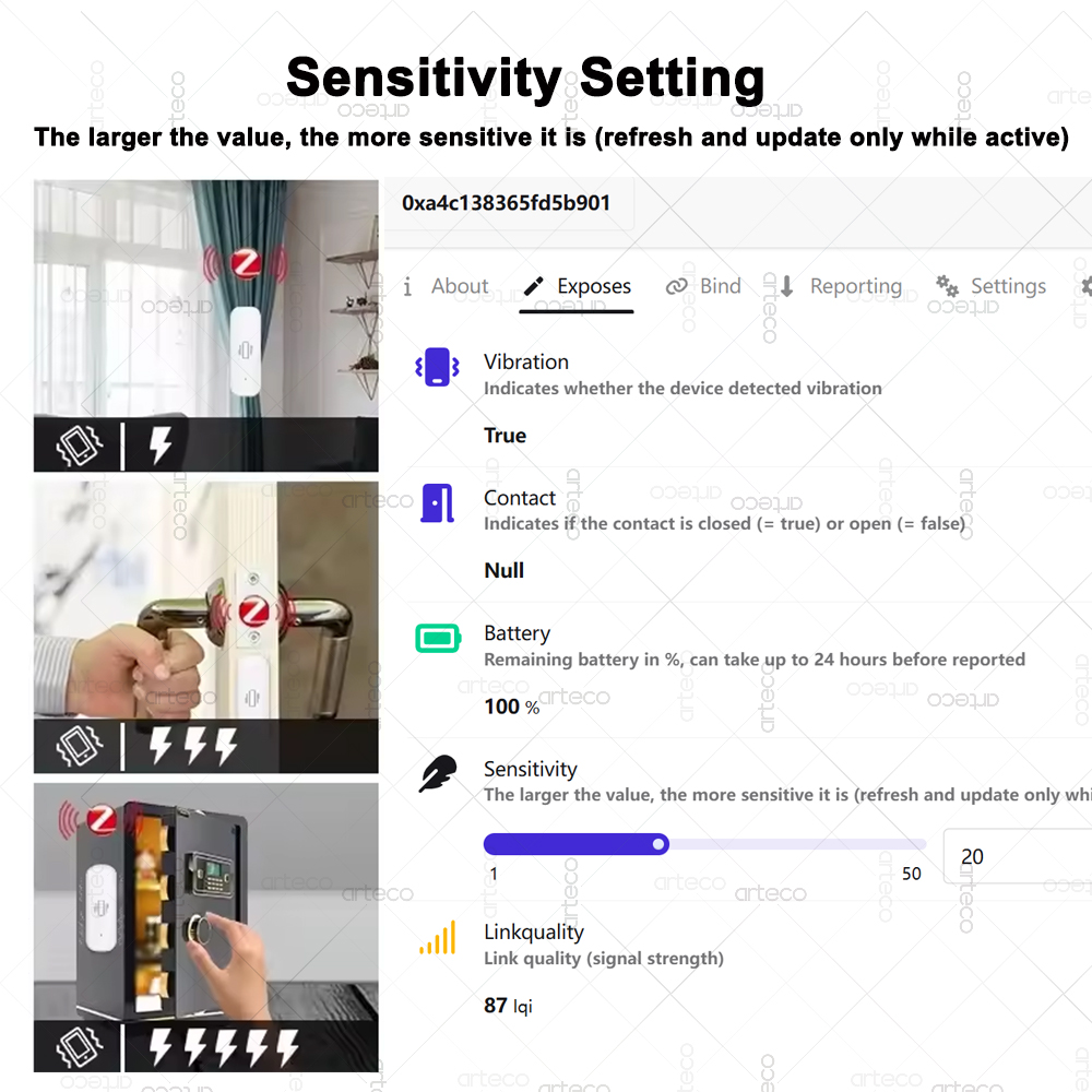 Smart ZigBee 3.0 Vibration Sen - đánh giá và giá Smart Home Features