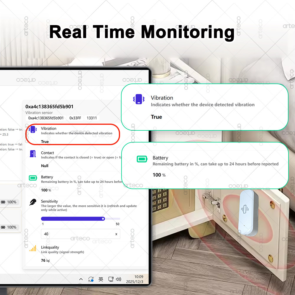 Smart ZigBee 3.0 Vibration Sen - đánh giá và giá Smart Home Features