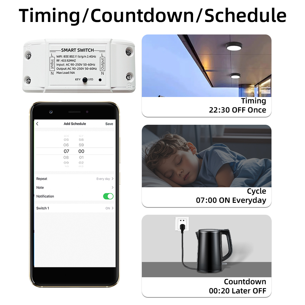 16A Tuya Wifi Smart Switch RF4 - đánh giá và giá Smart Home Voice Assistant