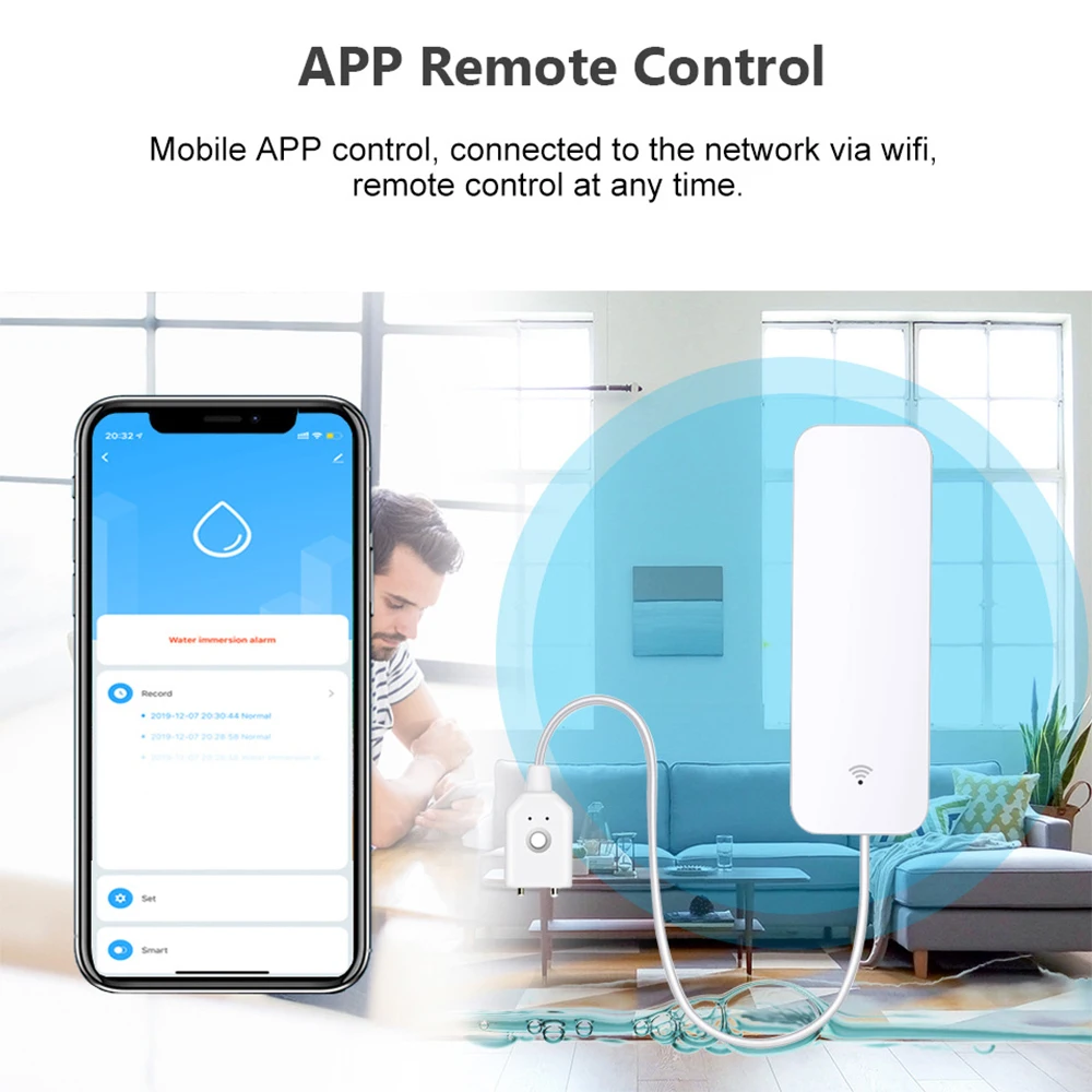 Tuya WiFi Zigbee Water Sensor  - đánh giá và giá Smart Home Features