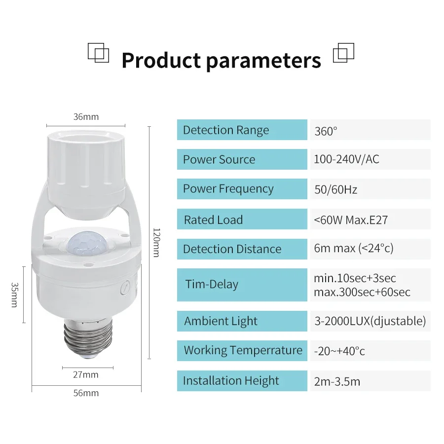 PIR Motion Sensor E27 Bulb Soc - đánh giá và giá Smart Home Villa